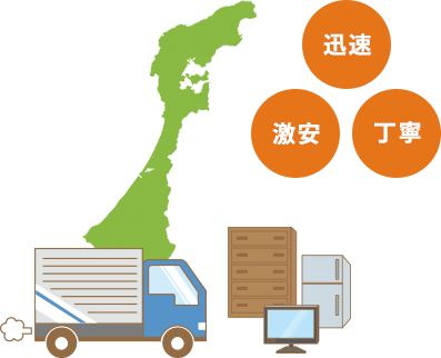 不用品回収セブン石川は金沢市を含む石川県内より不用品や粗大ゴミ、廃品の回収、廃棄のご依頼を承っております